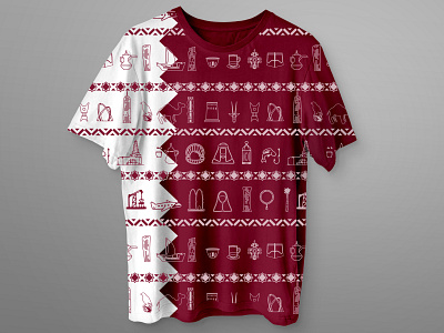 Qatar national day t shirt design illustration