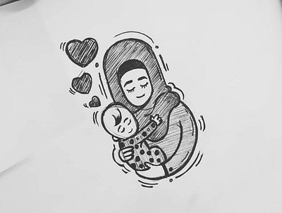 mother love sketch branding character design graphic design illustration logo mobile ui ux vector