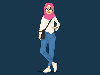 Arab Girl Fashion app fashion flat girl illustrator mobile motion vector