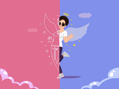 Ma angle character cute design fashion girl illustrator logo motion ui