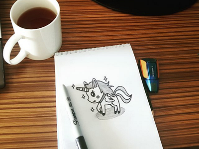 Cute unicorn animal brand character design fashion girl illustrator logo mobile motion people ui ux