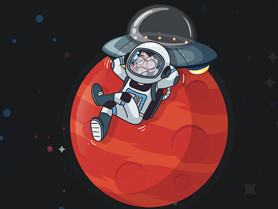 Space character design illustration logo mobile people space ui ux vector