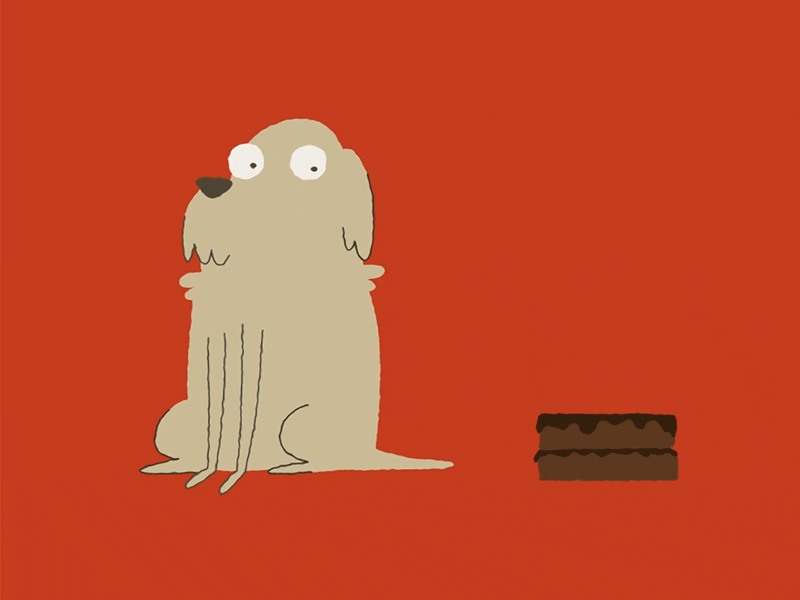 Chomping Doggo 2d animation cake character chomp colour dog dog illustration doodle eat gif illustration loop texture