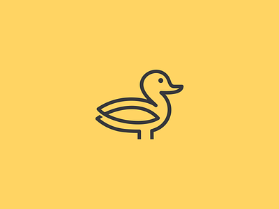 duck monoline app design icon illustration logo vector