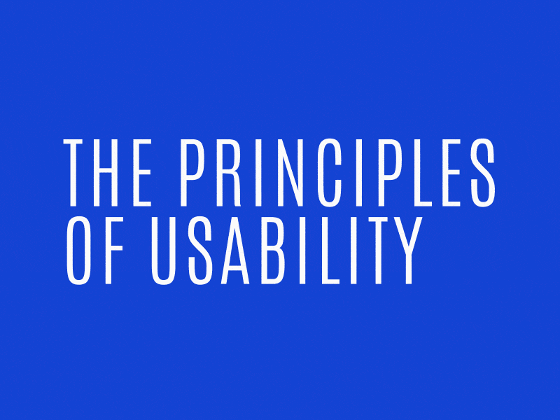 The Principles of Usability