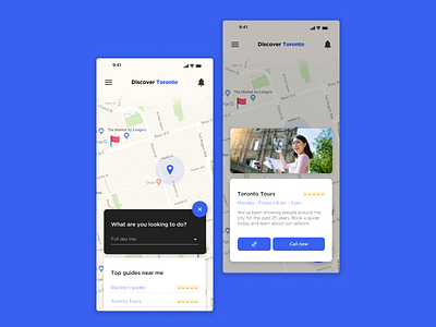 Design Exercise: An app to find tour guides in your area 💫 app travel ui ux