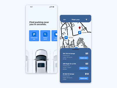 Parking Finder 🚘 branding creative design designer illustration logo mobile ui ux vector