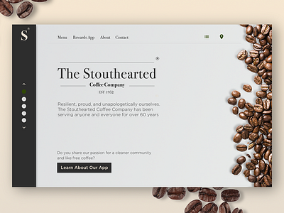 Stouthearted Coffee Company Landing Page branding coffee ui ux