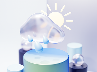 Weather 3d icon 3d 3dicon 3dicons 3dmodel 3dmodelling ar blender cloud cycles design icons illustration render sun ui virtualreality vr weather xr