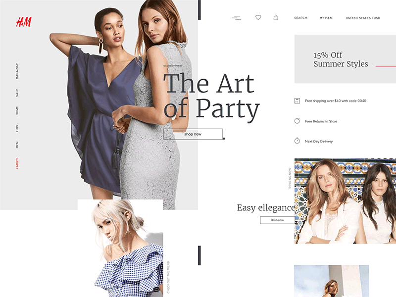 H&M Website Redesign Conception by Pavel Tsenev on Dribbble
