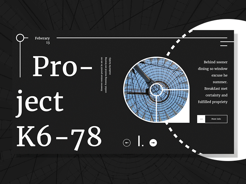 Project K6-78 animation black dark design low fi slider swiss ui web