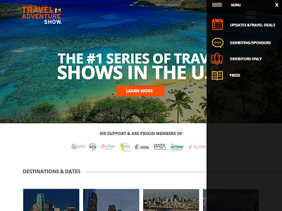 Travel & Adventure Show WIP adventure clean flat travel web design