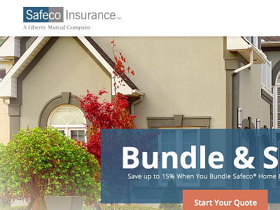 Safeco Insurance Bundles clean flat layout minimal safeco insurance web design