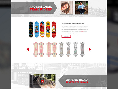 Birdhouse Skateboards birdhouse skateboards clean flat home page layout minimal skateboarding skateboards web web design