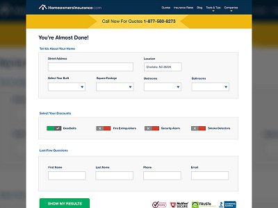 HomeOwnersInsurance.com Lead Form