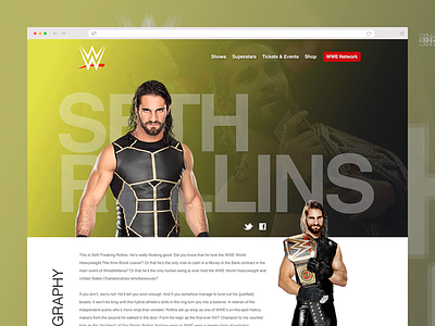 WWE Roster Page Redesign Concept design pro wrestling professional wrestling site typography ui ux web wwe