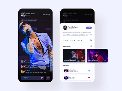 Music live app ui ux 应用 设计