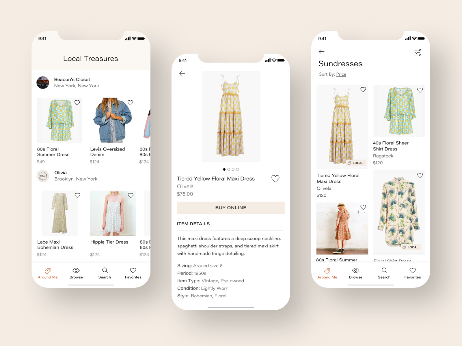 Vintage Clothing Shopping App by Jessica Sacker on Dribbble