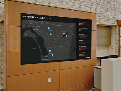 Healthcare Mission Control animation big screen census control center dashboard design healthcare map prototype status ui