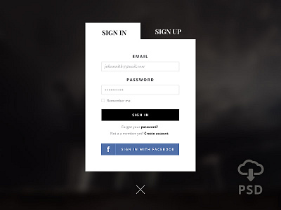 SignUP Form - Free PSD form free psd signup