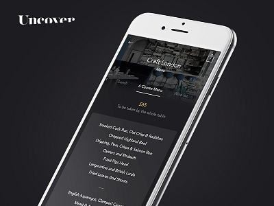 Uncover Menu app app menu menu restaurant menu
