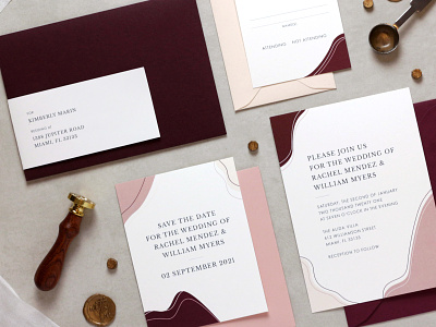 Muses Paper Studio Invitation Suite wedding invitation wedding invite