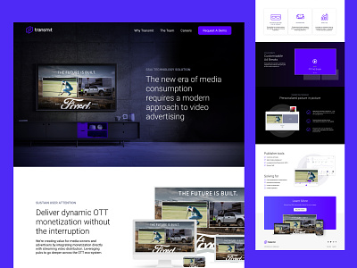 Transmit.Live Website Home Page ad tech technology ui uidesign web design website website design