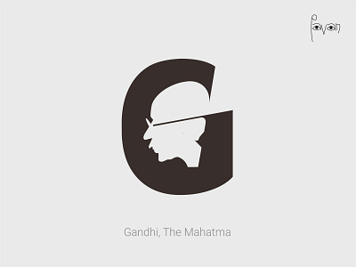 G for Gandhi graphicdesign symbol design verbicon verbicons wordmark wordplay