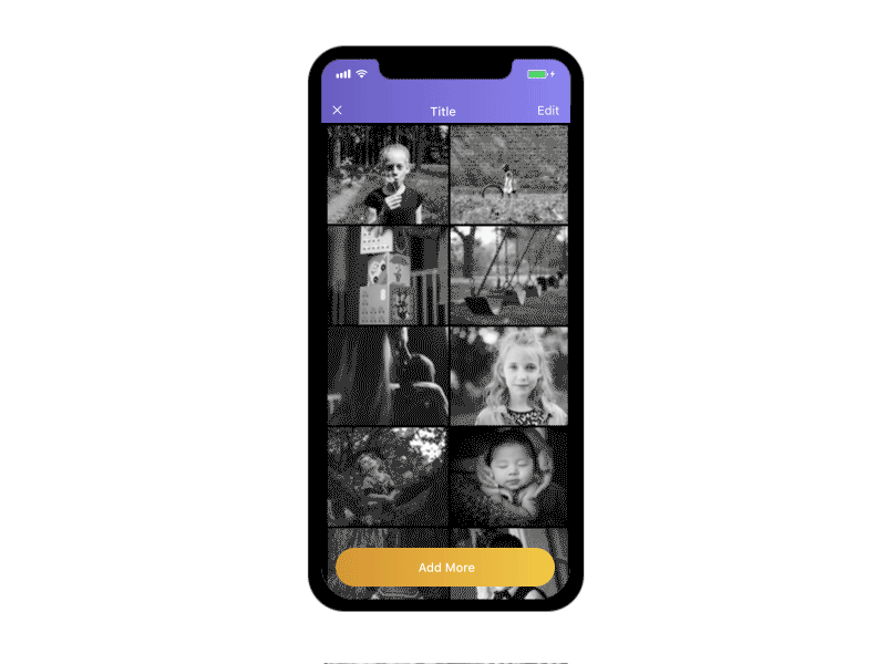 Birth of NavBar user interface mobile app photoalbum ios iphonex
