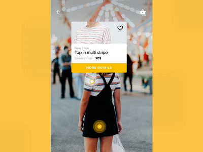 E-commerce with AI: like and explore 2019 aggregation ai analysis animation categories design e commerce fashion interaction machine learning mobile photo react native scanning shopping shopping flow ui ux yellow