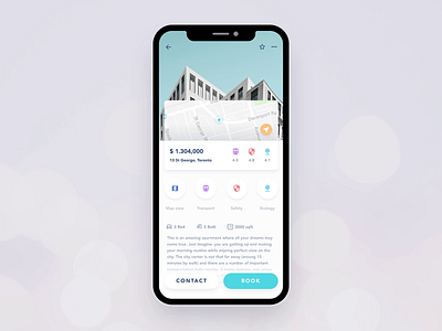 Property rent app: virtual tour 2019 animation apartment app blue design exploration house interaction ios 12 mobile property react native rent rental app search ui ux virtual yellow