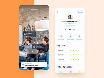 Artificial Intelligence Onboarding Assistance App 2019 ai app artificial assistant exploration face recognition future image recognition interface ios12 mobile office onboarding profile react native space ui ux work
