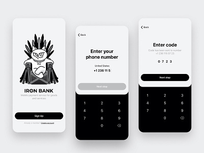 Iron Bank - Sign Up app bank clean concept design flat minimal mobile payment sign up ui ux
