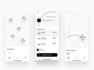 Air Delivery - Concept Design app clean concept delivery design drone flat minimal mobile uber ui ux