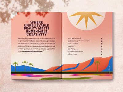 Sites & Spectacles: Borrego Springs – Interior Spread booklet desert graphic design illustration travel