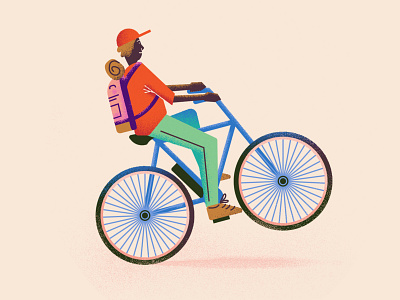 Travel Biker bicycle bike desert graphic art graphicdesign illustration traveler