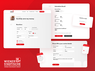Wiener Insurance Digital Agent | WIDA calculator design graphic design insurance product design ui ux web web design wiener