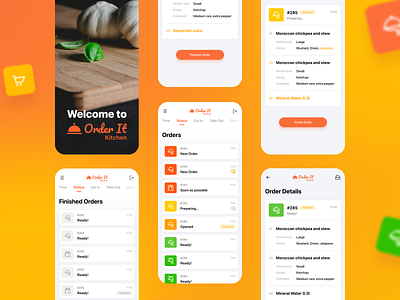 Dining & Restaurant App | Kitchen app chef fast food food graphic design kitchen minimalistic mobile mobile design ordering food product design restaurant ui ux waiter