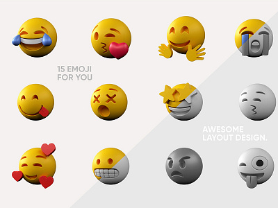 Emoji 3D models, @3d @advertising @c4d @cinema4d illustration