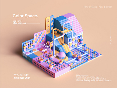 Color Space | Excellent 3D Layouts @3d @advertising @c4d @cinema4d @design @visual design illustration render