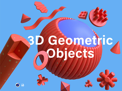 3D Geometric objects 3d elements 3dicons @3d @advertising @c4d @cinema4d @design @visual design graphic design icon illustration logo ui