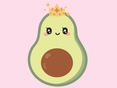 All Hail the Avocado Queen avocado cute illustrator vector