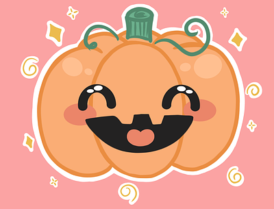 Hello Pumpkin autumn cute fall halloween illustration illustrator procreate pumpkin