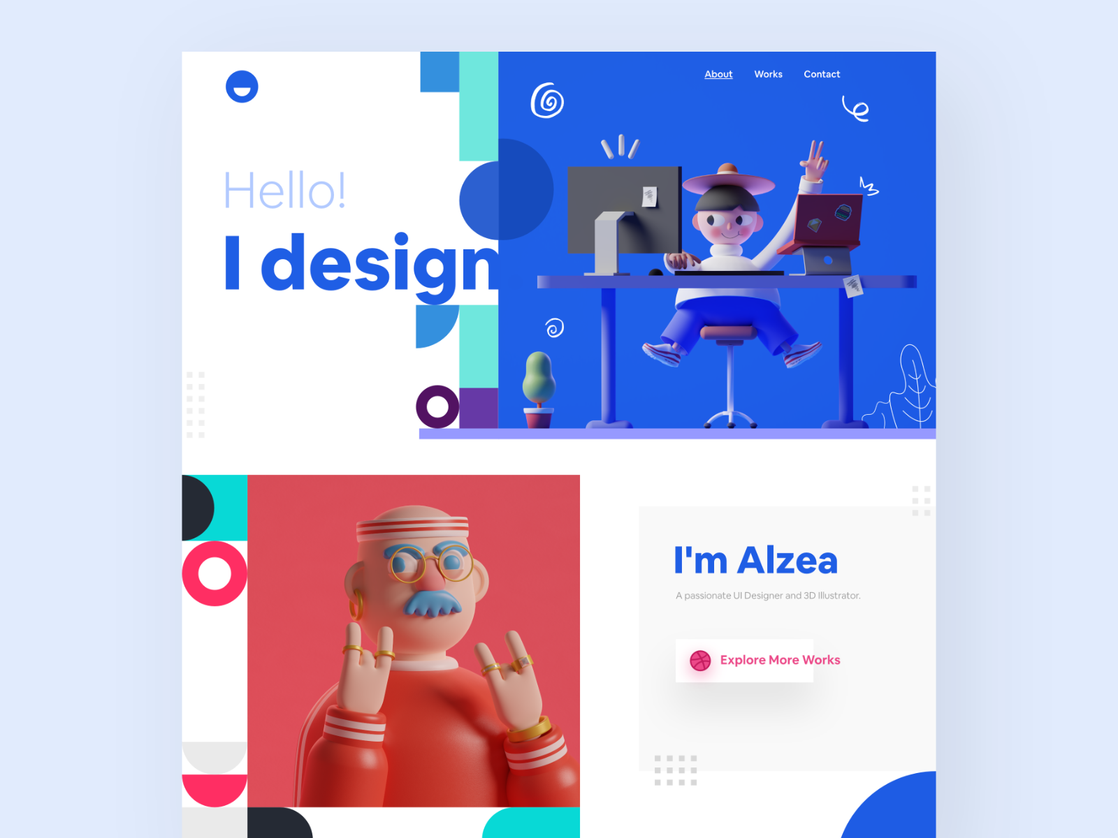 Dribbble - 03 - DailyUI - 3DIllustratorPortofolio.png by Alzea Arafat