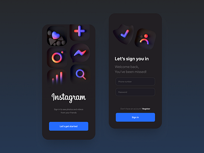 Instagram Login Screen - #VisualExploration by Alzea Arafat on Dribbble