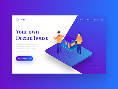 Isometric Landing Page #2 card flat gradient illustration isometric landing page ui ux web