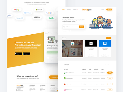 Startupjobs.asia re-design concept flat flat design gradient illustration job job portal landing page startup ui ux