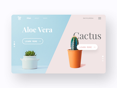 Encyclopedia creative flat landing page minimal plant portfolio ui ux web