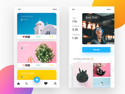 Instaram-like app concept app app design flat gallery instagram ios minimal minimalism minimalist ui ux