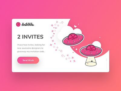 2 dribbble invites from Zea! dribbble dribbble invites flat design gradient illustration invitation invite invites space